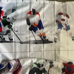 Hockey Player Shower Curtain / Backdrop